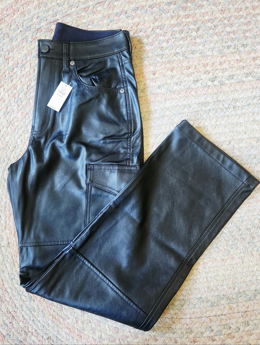Gap Black Faux Leather Wide Leg Pants